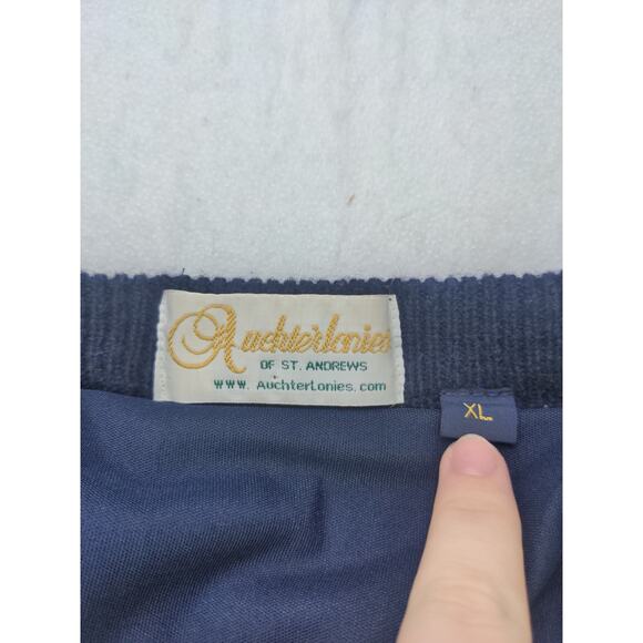 Auchterlonies St. Andrews Pullover Sweater Size XL Blue Argyle 80% Lambswool - Picture 10 of 13
